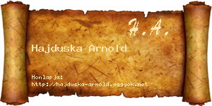 Hajduska Arnold névjegykártya